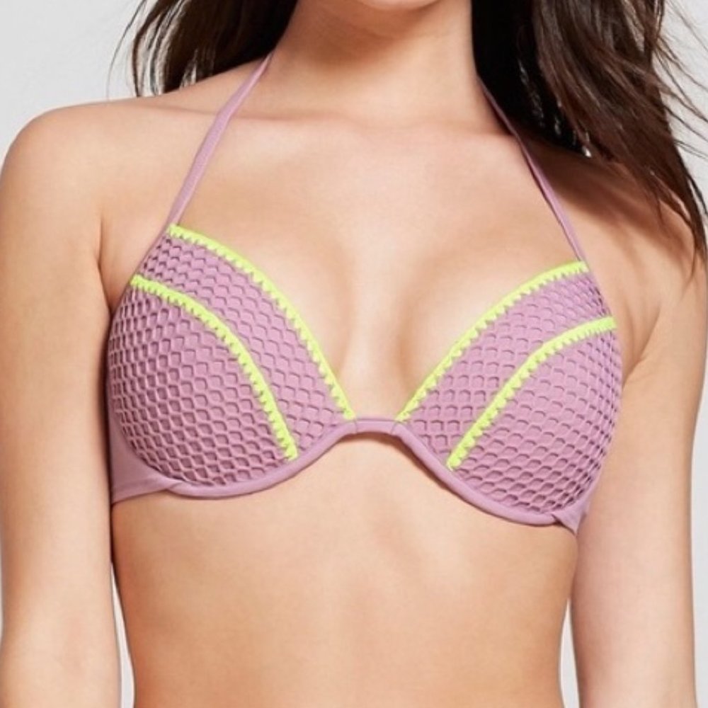 Shade & Shore Mesh Lavender Bikini Top